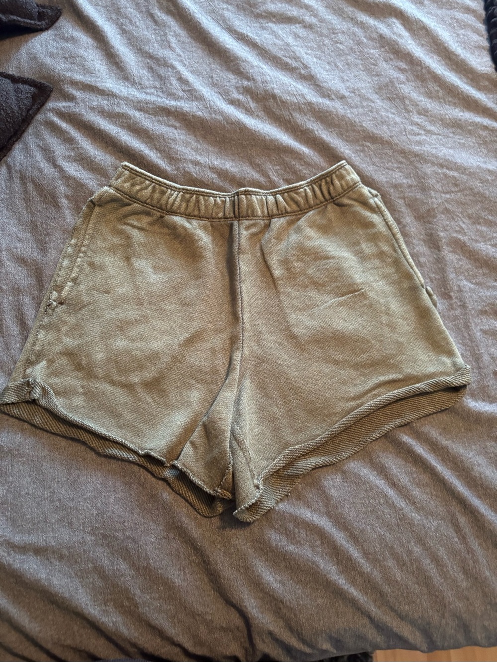 aerie Olive Green Terry Athletic Shorts